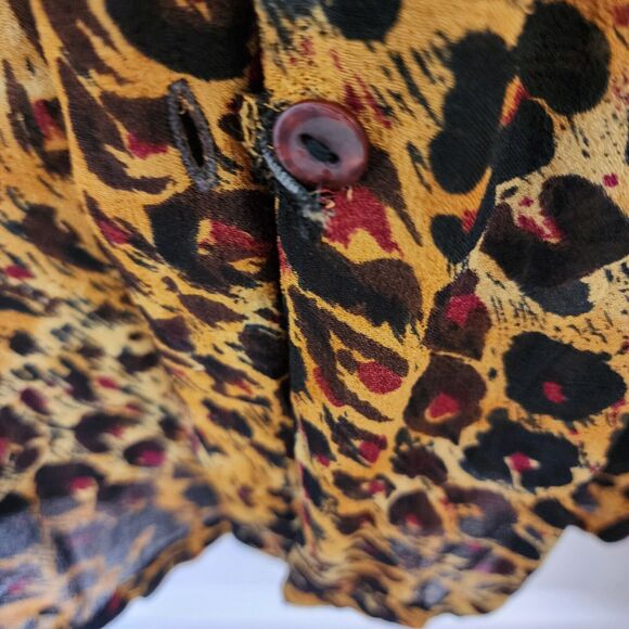 The Avenue Womens sz 26/28 Blouse Animal Print Button Front Leopard Cheetah Vtg - Picture 3 of 15